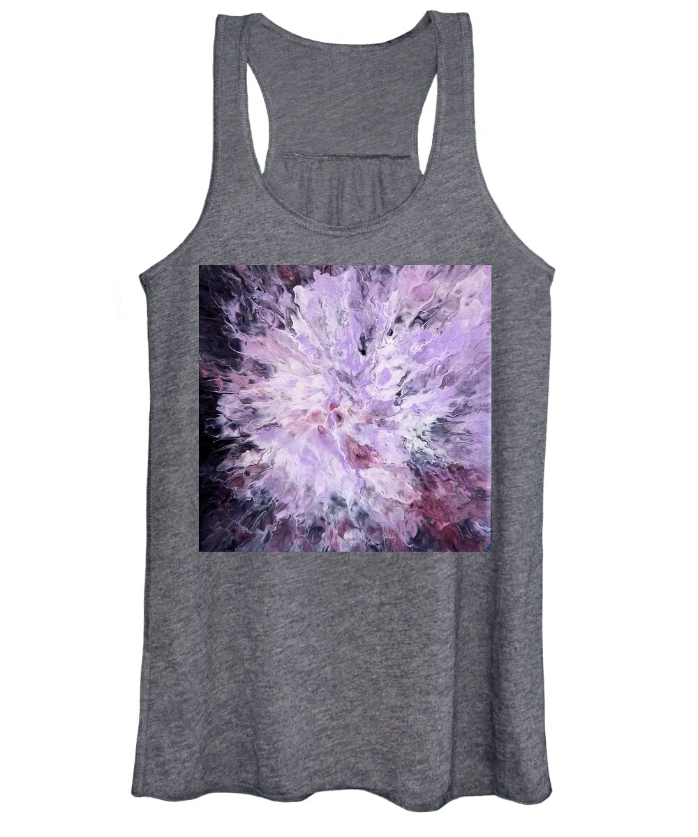 Abstract Women's Tank Top featuring the painting Carnation by Pour Your heART Out Artworks