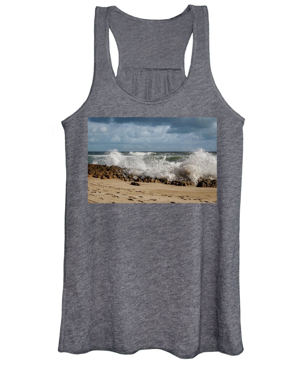 Beach Women's Tank Top featuring the photograph Explosive Beach by Les Greenwood