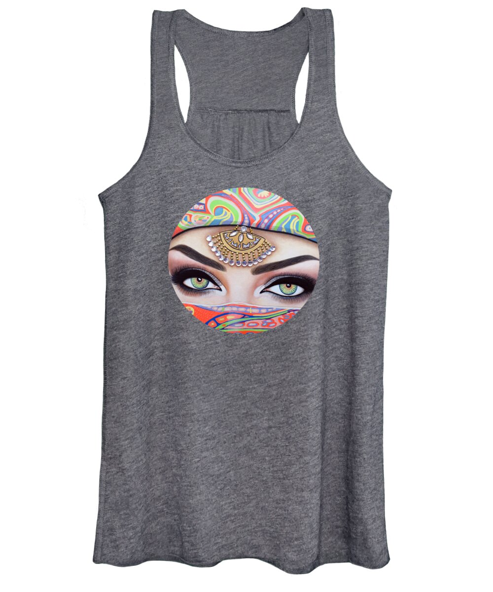 Art Women's Tank Top featuring the painting Eyes That Pierce The Soul by Malinda Prud'homme