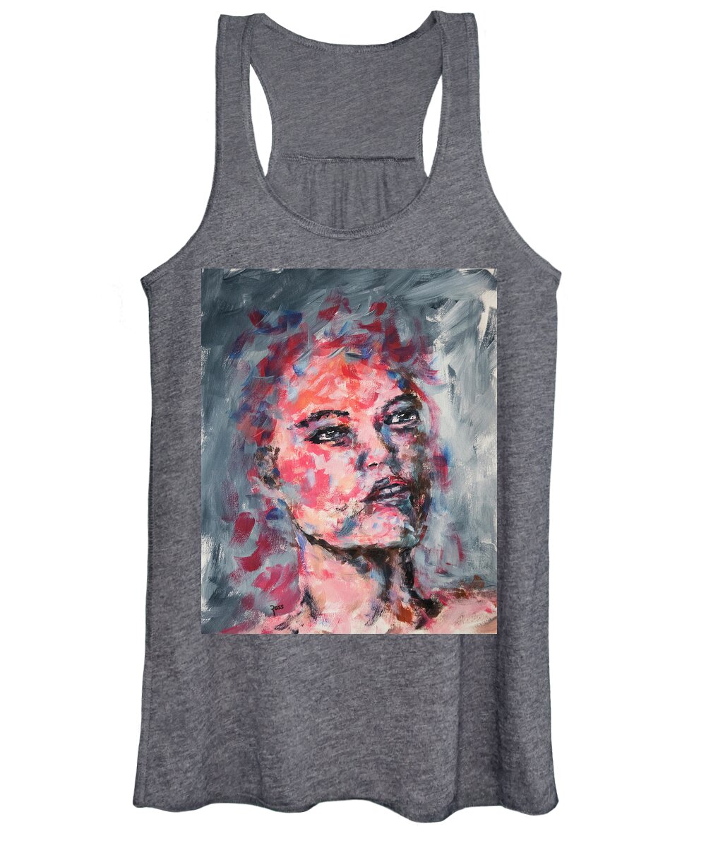 Portrait Women's Tank Top featuring the painting Faded Beauty by Mark Ross