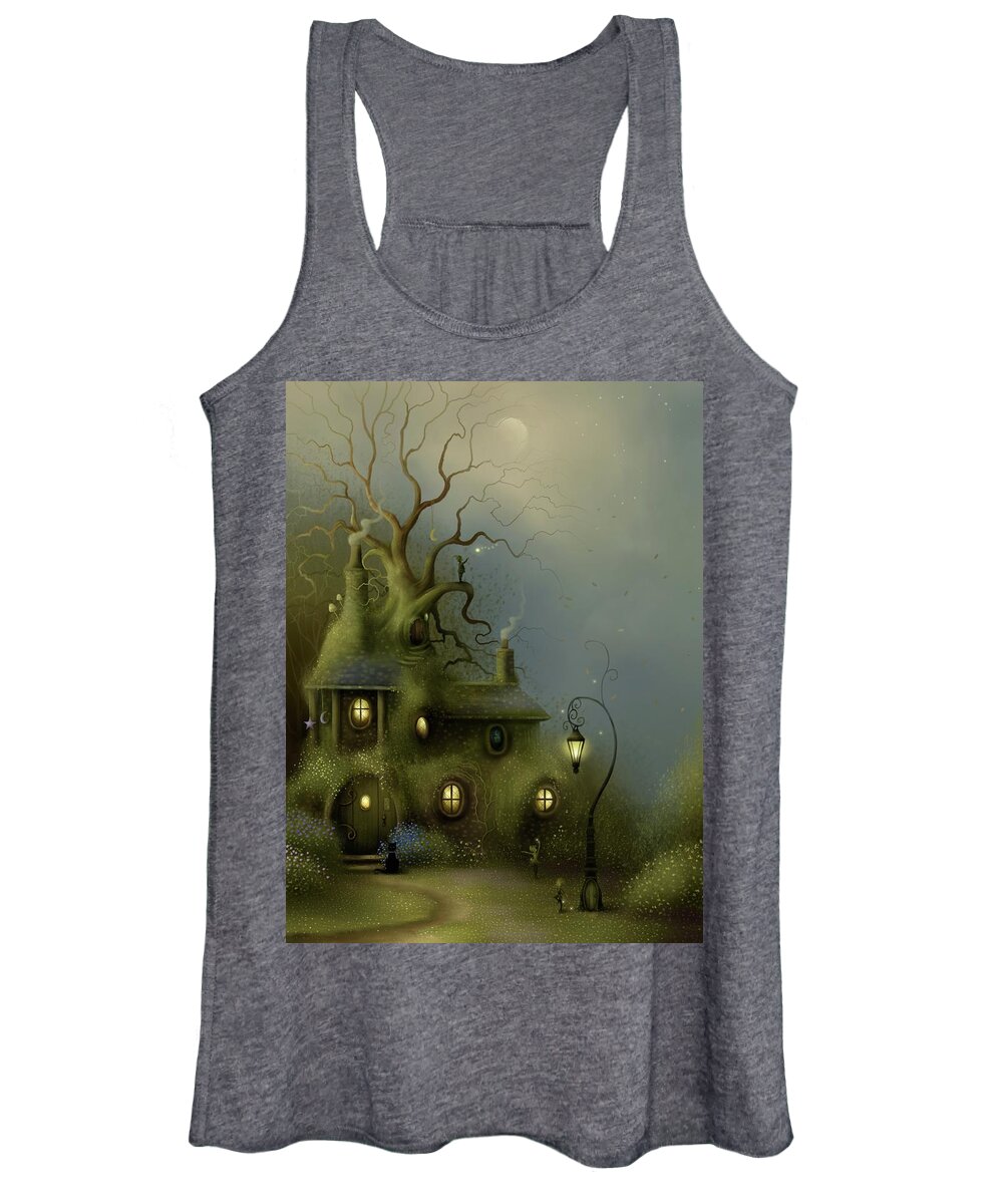 Fairies Women's Tank Top featuring the painting Fairy Dance Hollow by Joe Gilronan