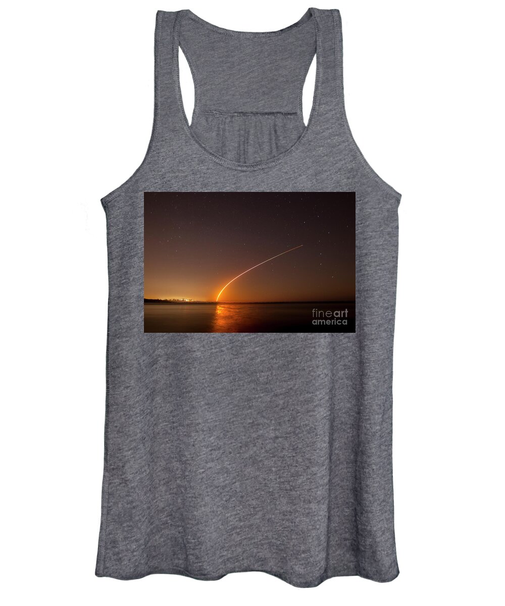 Rocket Women's Tank Top featuring the photograph Falcon Launch at Night by Tom Claud