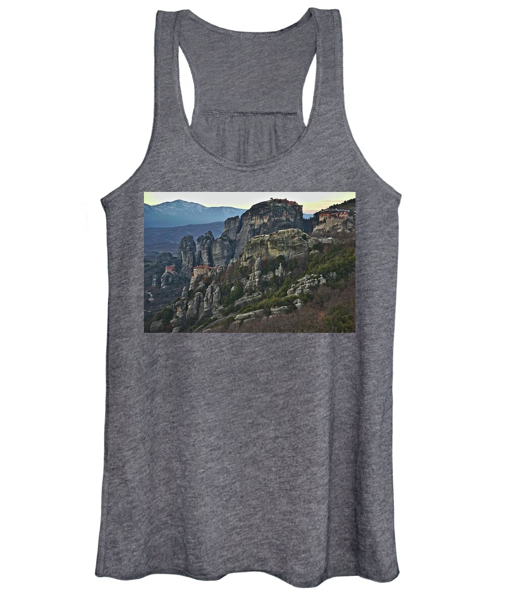 Meteora Women's Tank Top featuring the photograph Fall evening in Meteora by Sean Hannon