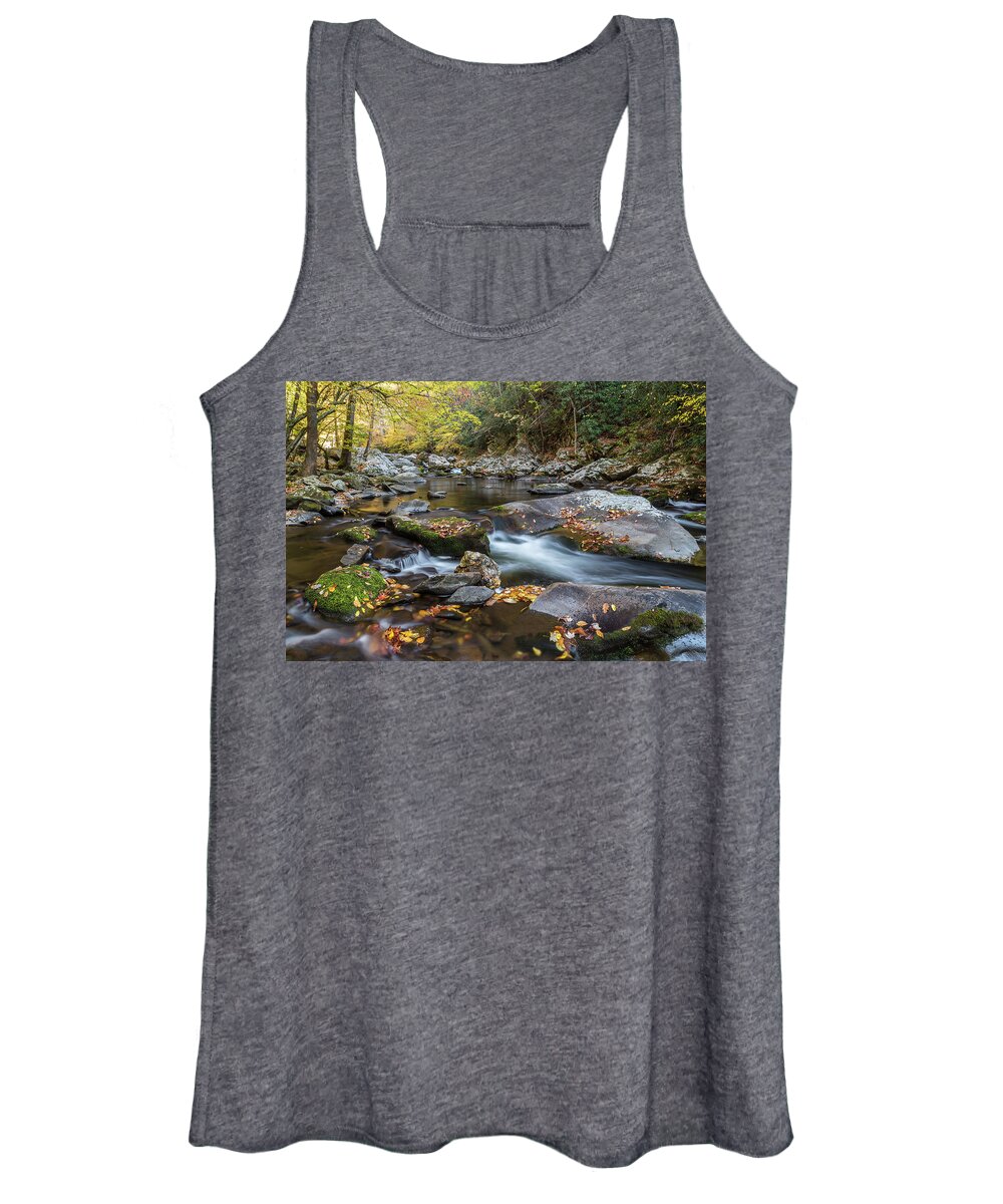 Fall Women's Tank Top featuring the photograph Fall Mountain Stream by Jim Miller