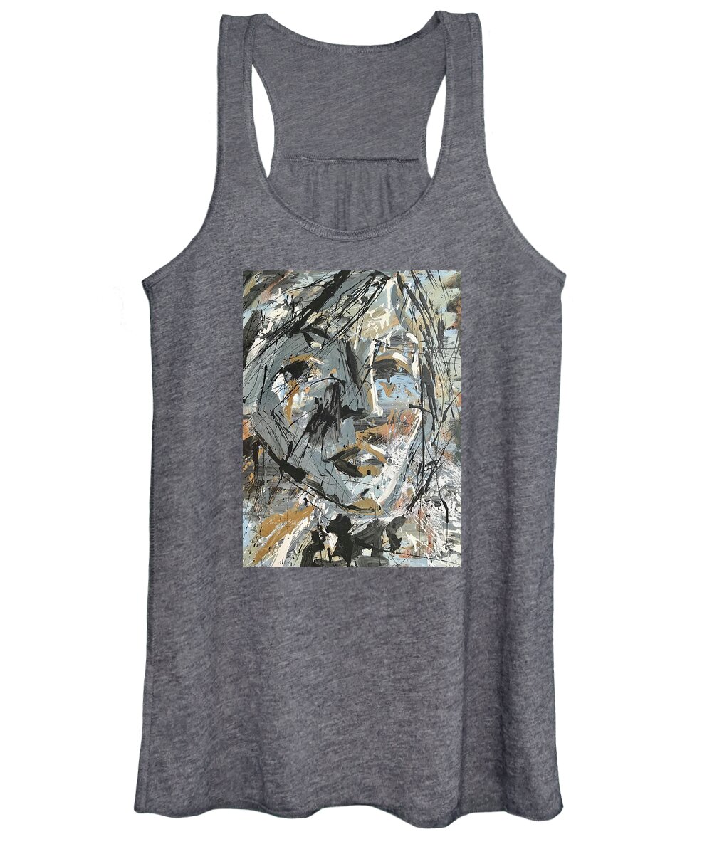 Angels Women's Tank Top featuring the painting Fallen Angel by Monica Elena