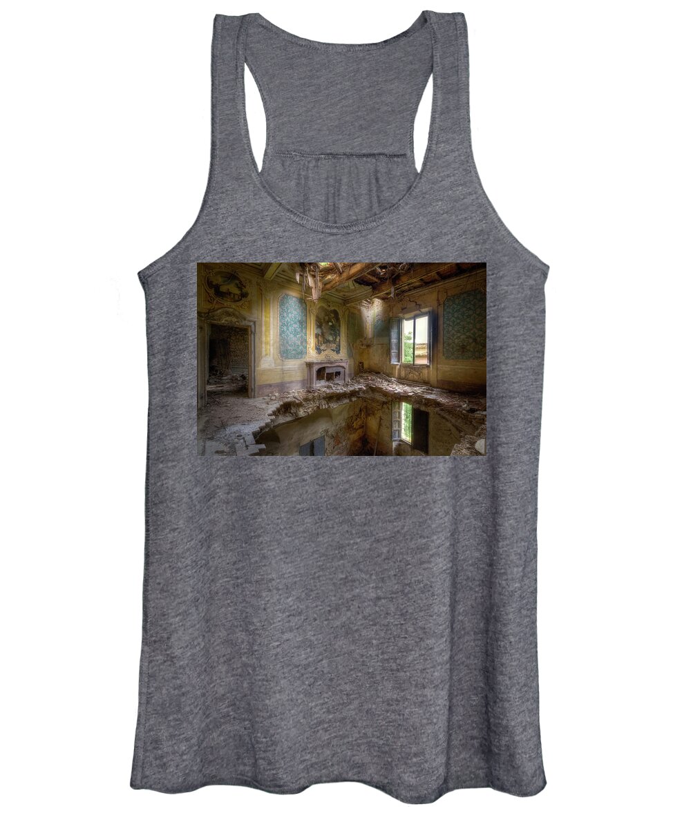Abandoned Women's Tank Top featuring the photograph Farm in Heavy Decay by Roman Robroek