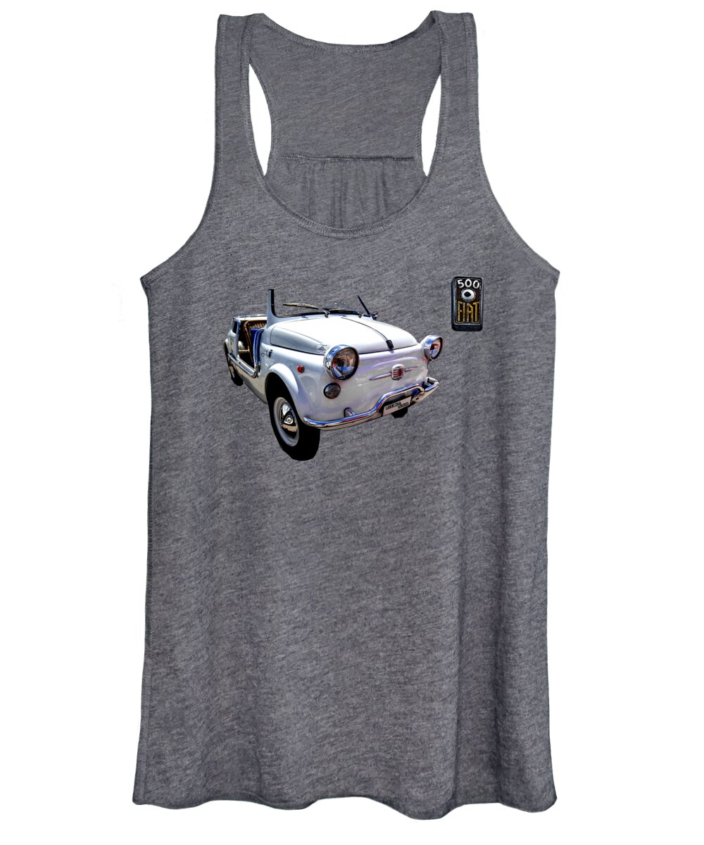 Fiat 500 Women's Tank Top featuring the photograph Fiat 500 Cabriolet by Worldwide Photography