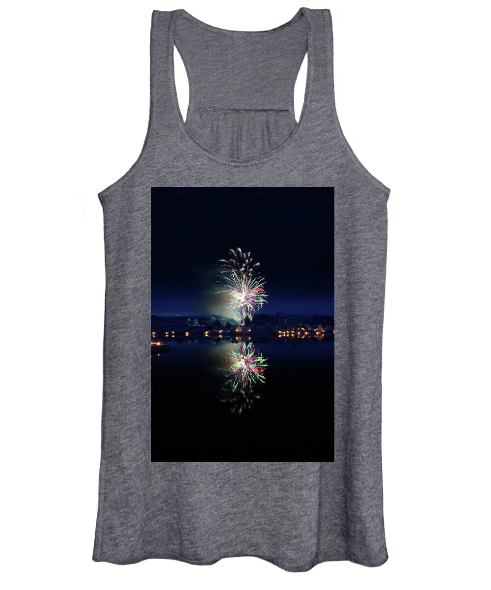 Fireworks Women's Tank Top featuring the photograph Fire and ice #5 by Christopher Mathews