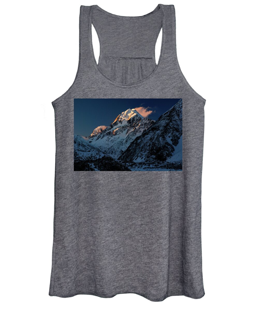Mt Cook Women's Tank Top featuring the photograph Fire and Ice - Mount Cook National Park, South Island, New Zealand by Earth And Spirit