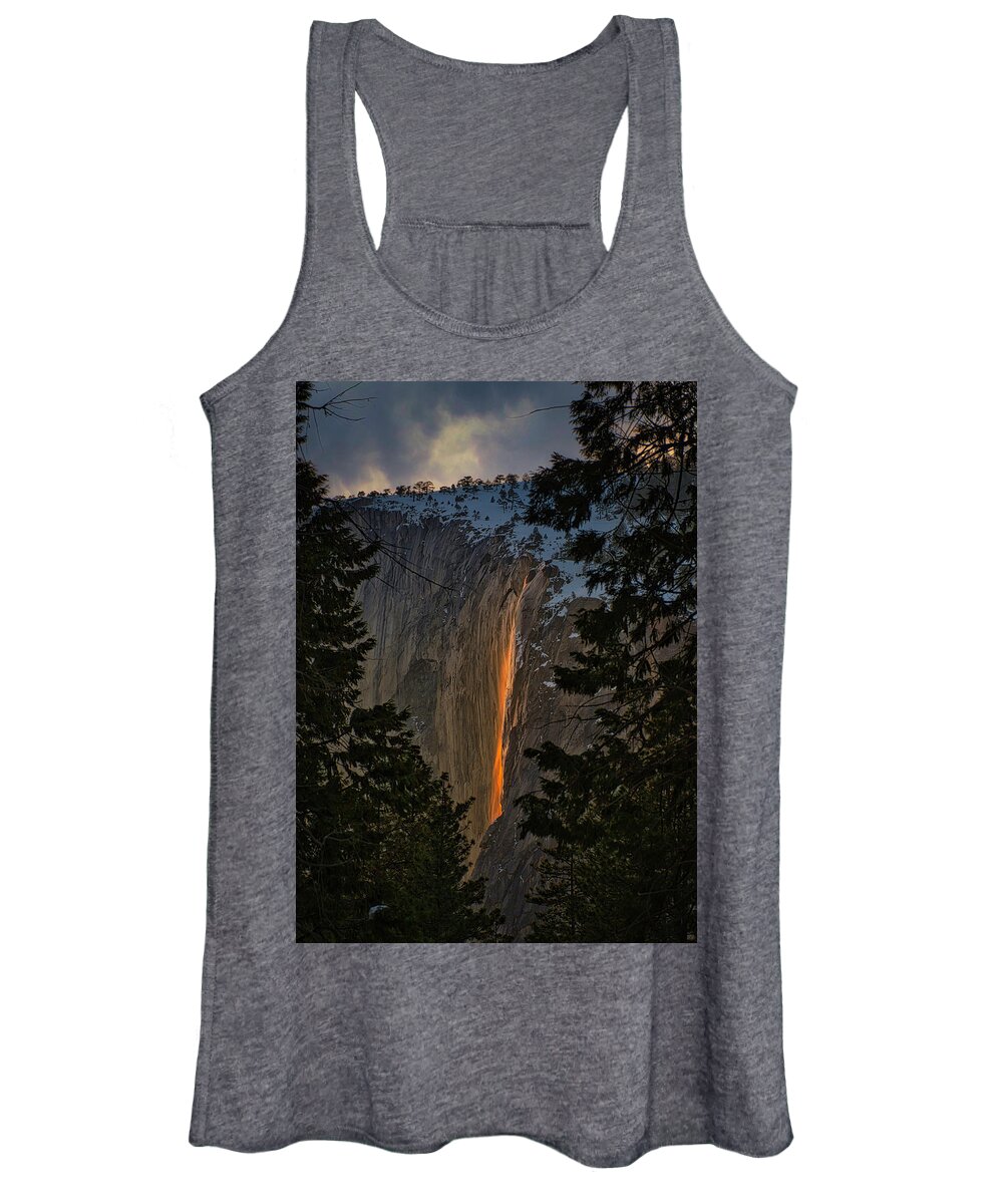 Landscape Women's Tank Top featuring the photograph Fire Fall Between by Romeo Victor