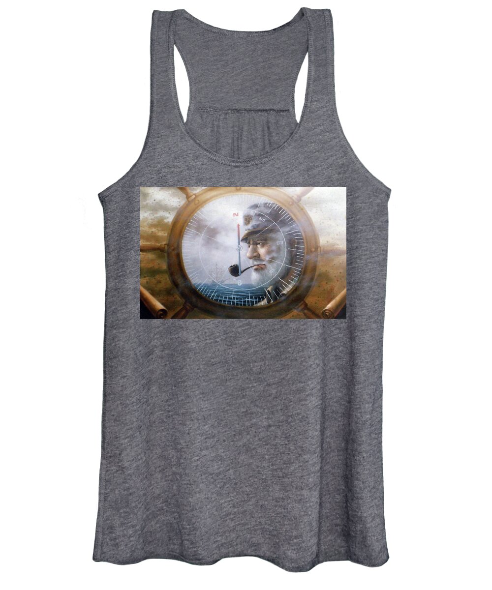 First Women's Tank Top featuring the painting First Compass Map Captain by Yoo Choong Yeul