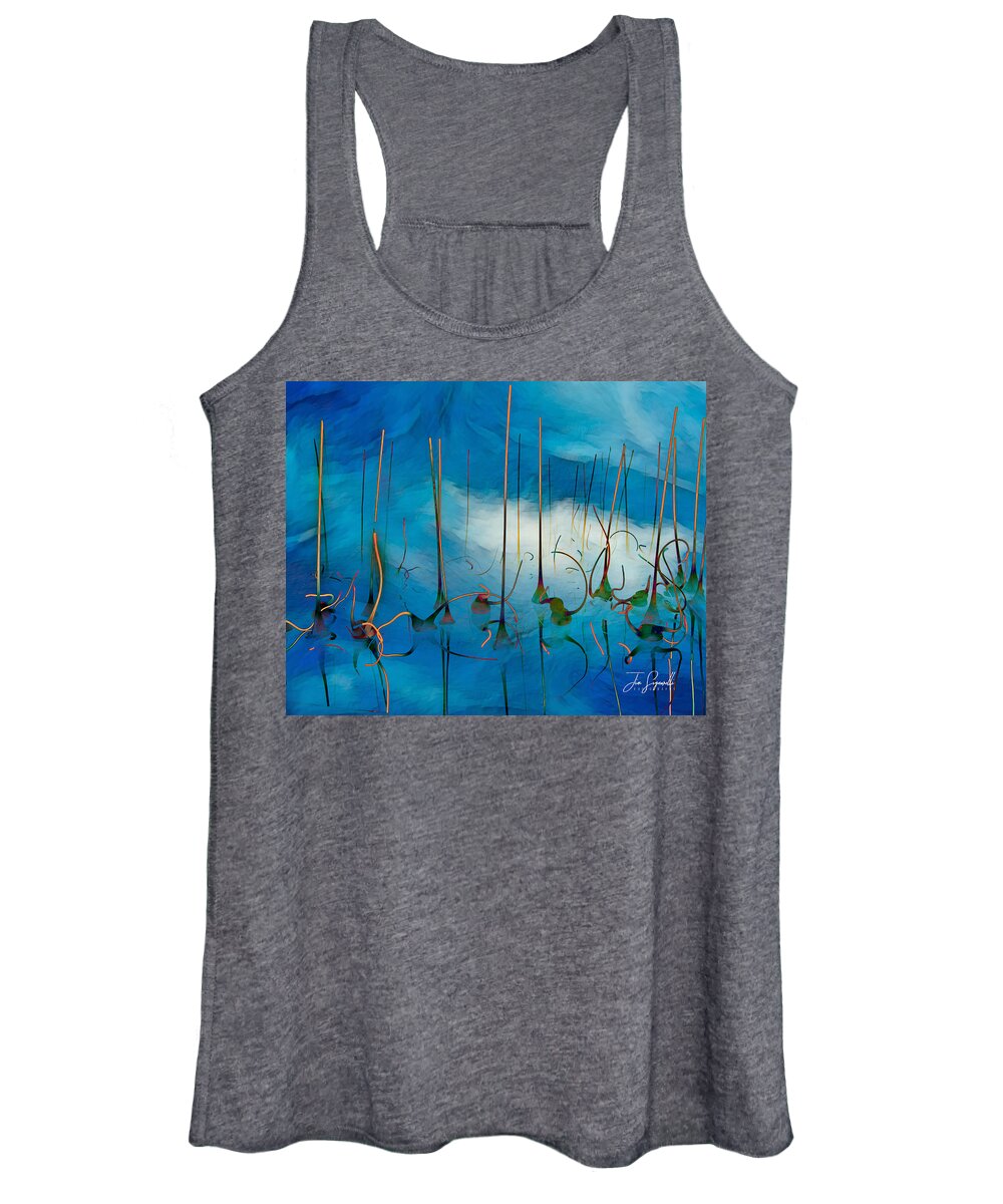 Abstract Women's Tank Top featuring the photograph Flamingos in the clouds by Jim Signorelli