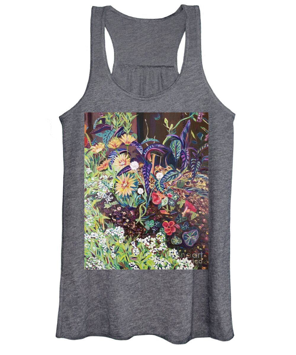 Nature Women's Tank Top featuring the painting Flourishing by Catherine Gruetzke-Blais