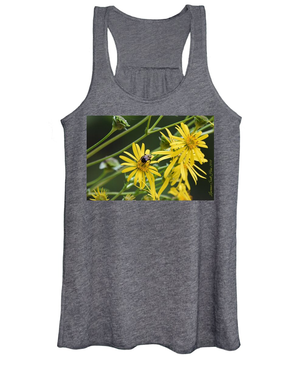 Flowers Women's Tank Top featuring the photograph Flower Bee by Lawrence Hess