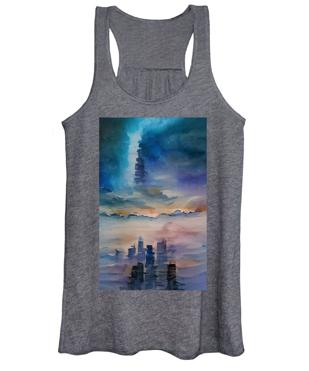  Women's Tank Top featuring the digital art Fly By sky by Rod Turner