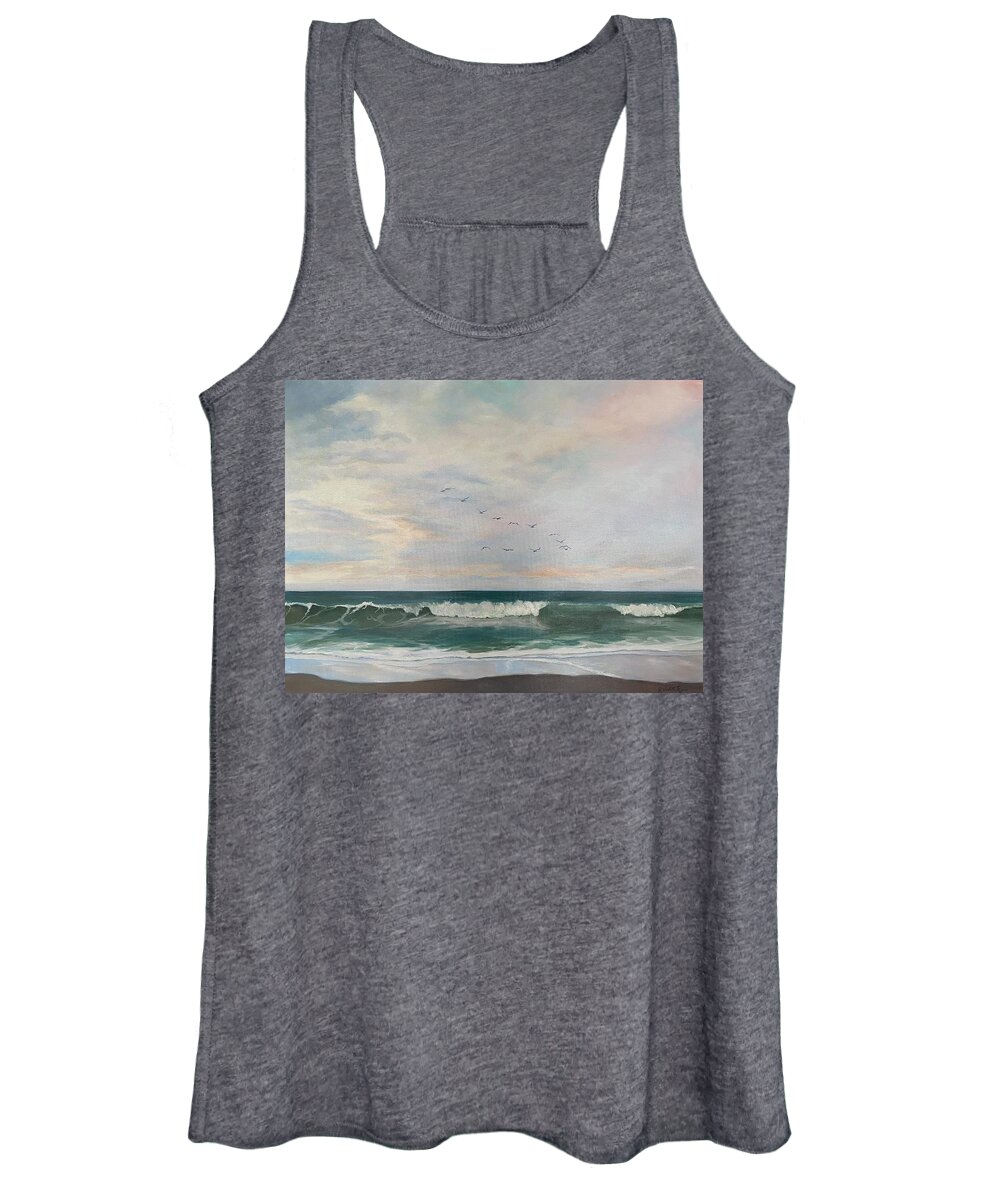Beautiful Sky Women's Tank Top featuring the painting Flying in Formation by Judy Rixom