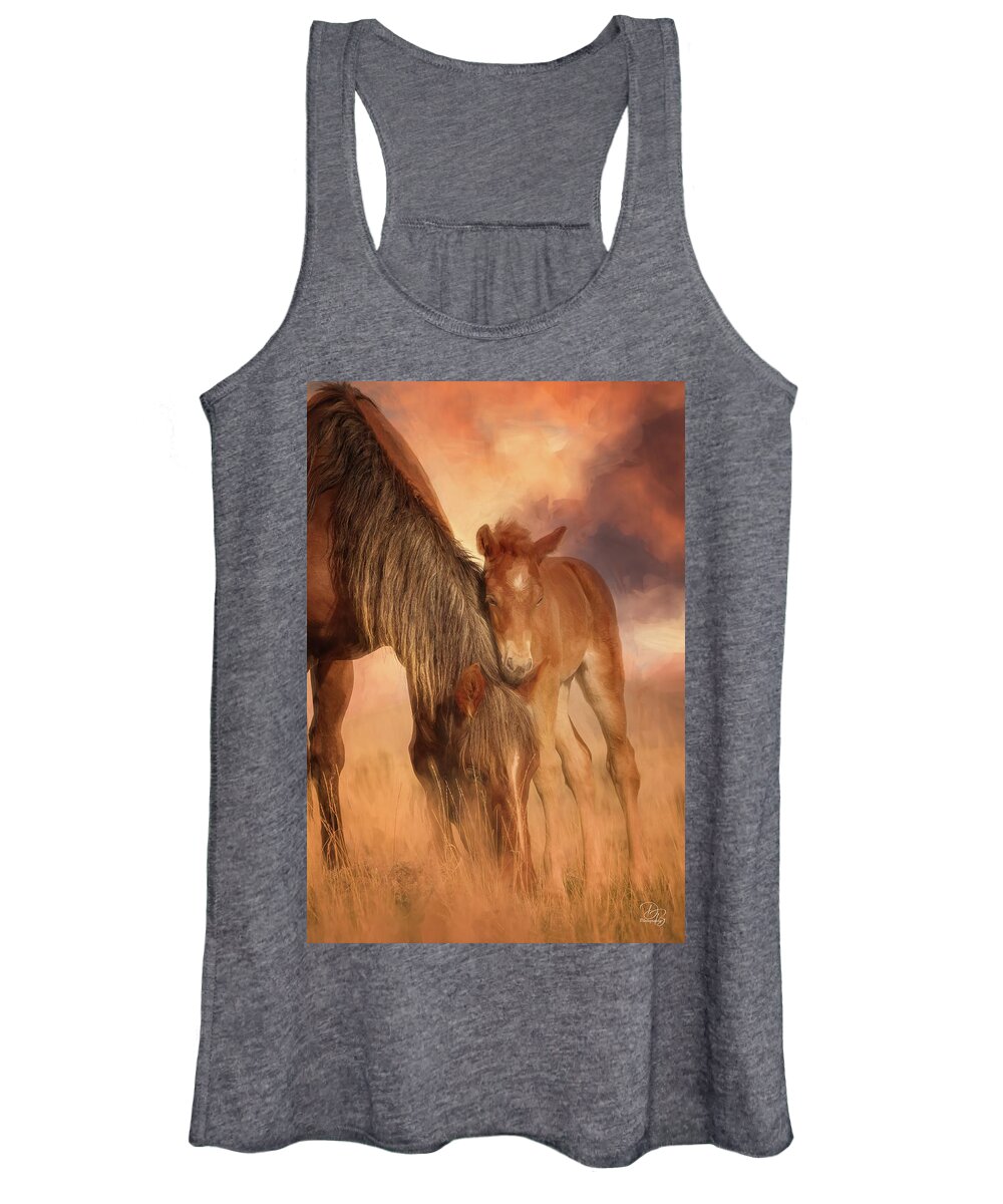 Animals Women's Tank Top featuring the photograph Foal and Mare by Debra Boucher