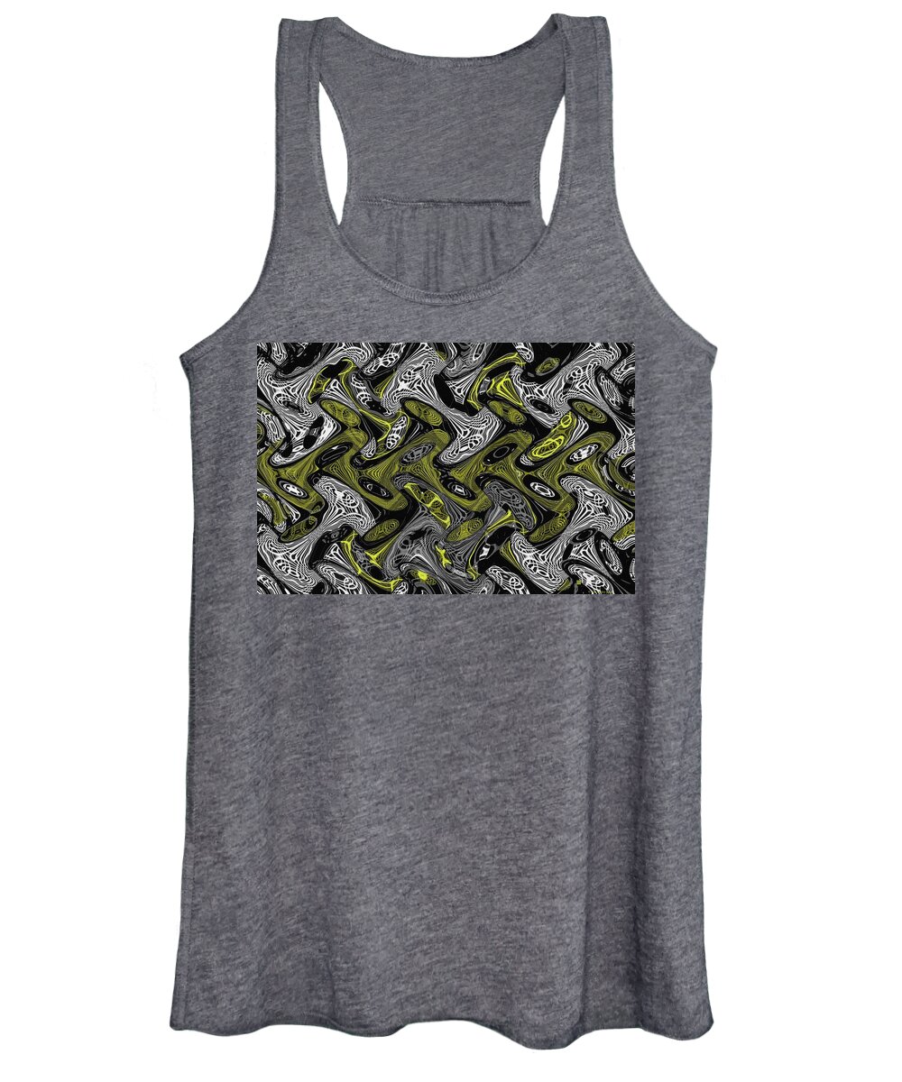 Foggy Forest Abstract Women's Tank Top featuring the digital art Foggy Forest Abstract 6561 by Tom Janca