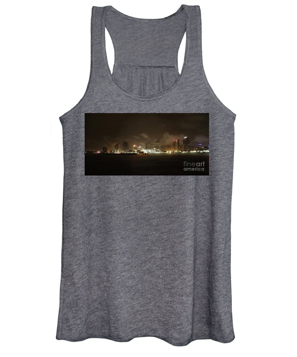 Rain Women's Tank Top featuring the photograph Foggy Mississippi River by On da Raks