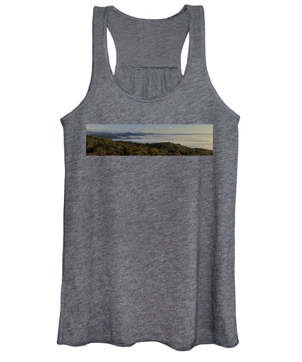 Panorama Women's Tank Top featuring the photograph Foggy Morning by Nicolas Lombard