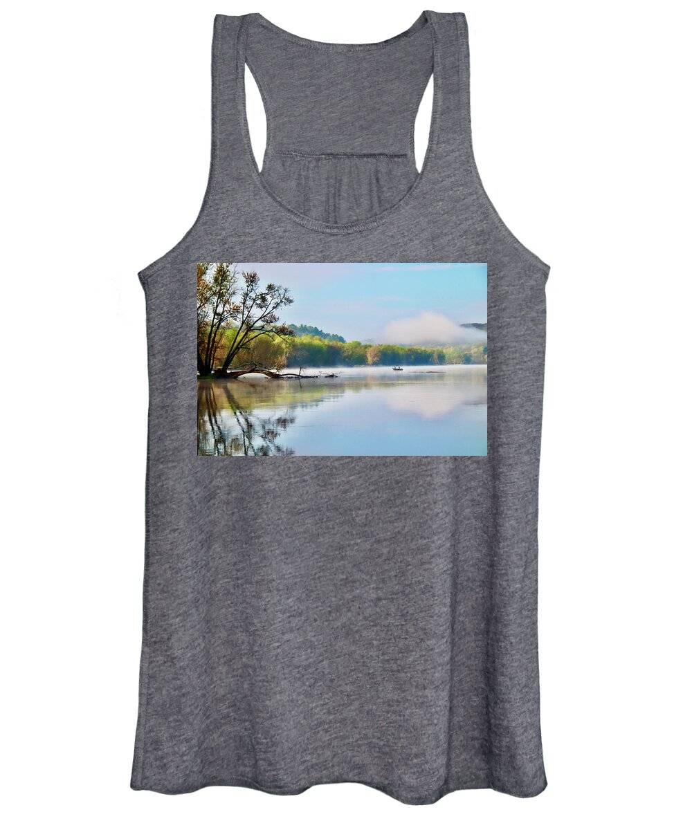 Fog Women's Tank Top featuring the photograph Sunrise on the St. Croix by Sarah Lilja