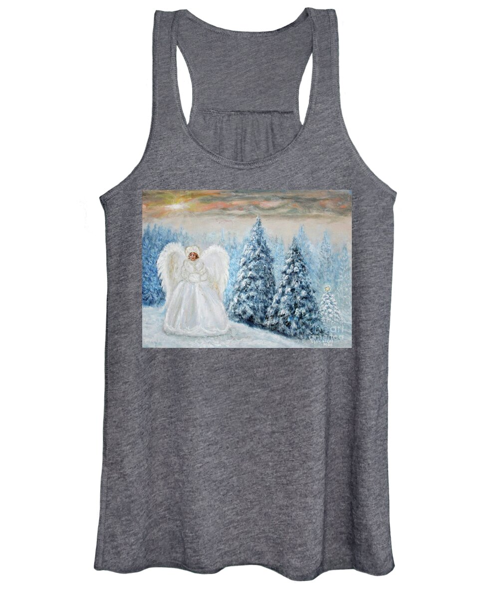 Fantasy Women's Tank Top featuring the painting Forest Angel by Lyric Lucas