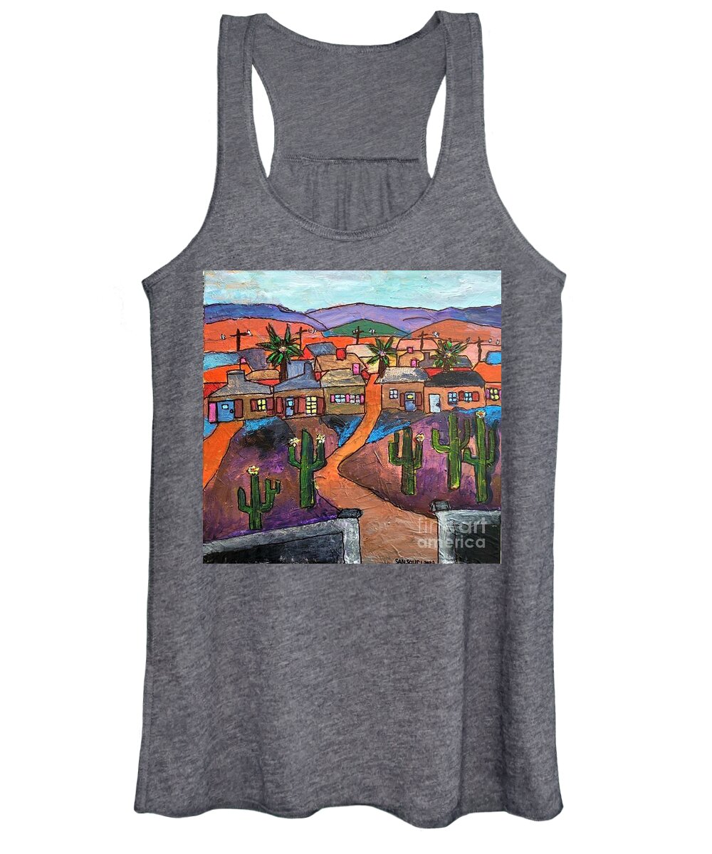  Women's Tank Top featuring the painting Fort Mohave Neighborhood by Mark SanSouci