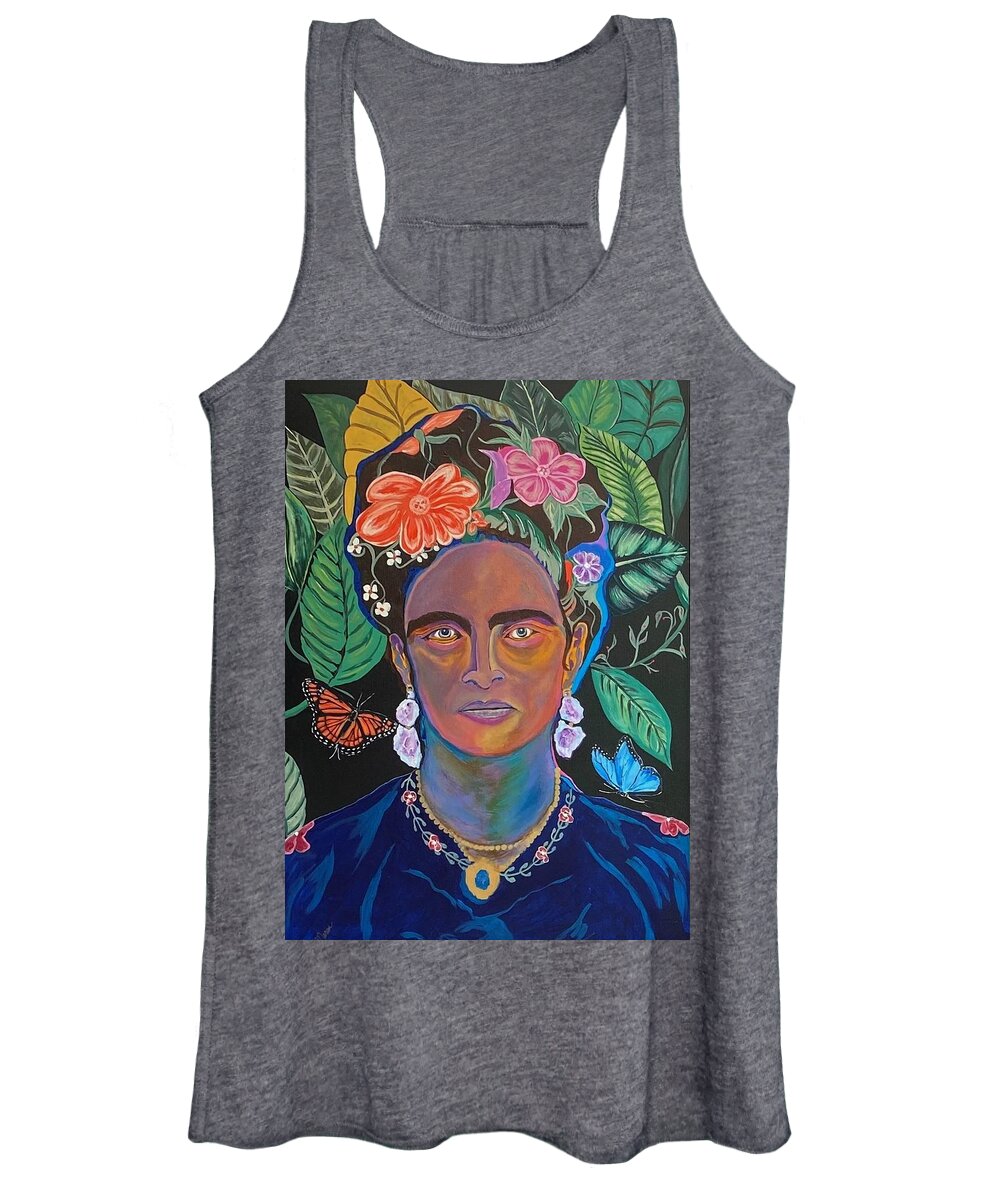  Women's Tank Top featuring the painting Frida Kahlo by Bill Manson