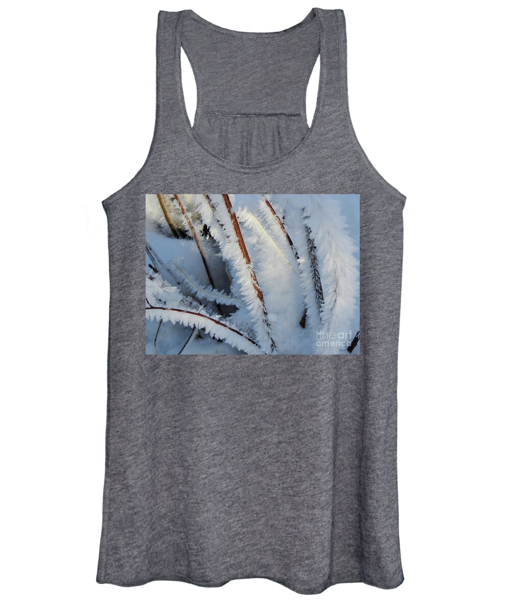 Frost Women's Tank Top featuring the photograph Frost Feathers by Nicola Finch