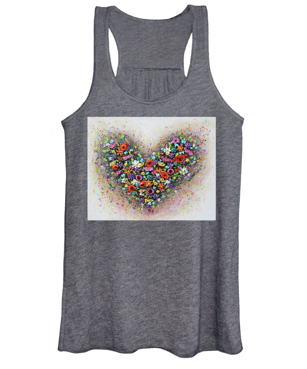Heart Women's Tank Top featuring the painting Full of Love by Amanda Dagg