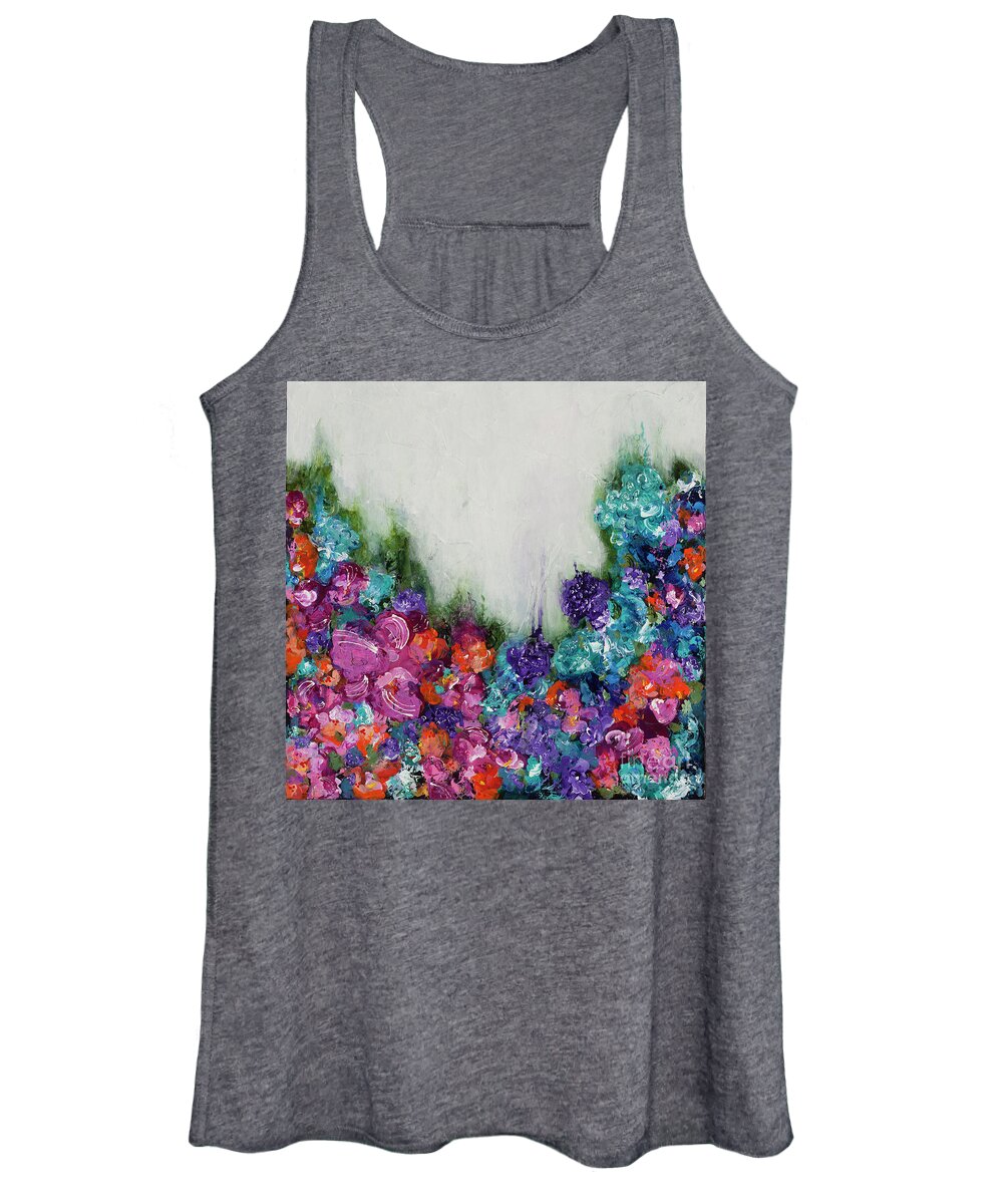 Abstract Women's Tank Top featuring the painting Garden of Eden by Kirsten Koza Reed