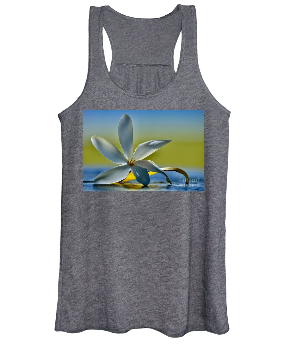  Women's Tank Top featuring the photograph Gardenia Pure Love is Aloha by Debra Banks