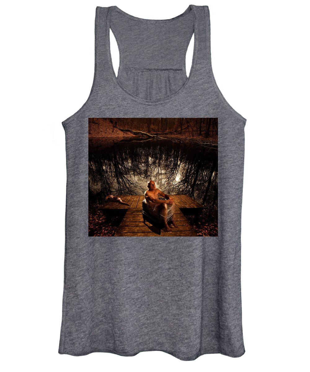 Nude Women's Tank Top featuring the photograph Gary in his Moment of Contemplation by Mark Gomez