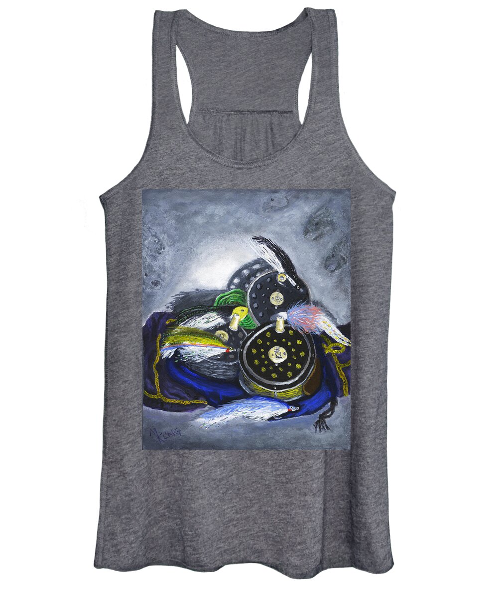Fly Fishing Women's Tank Top featuring the painting Ghosts of Seasons Past by Mike Kling