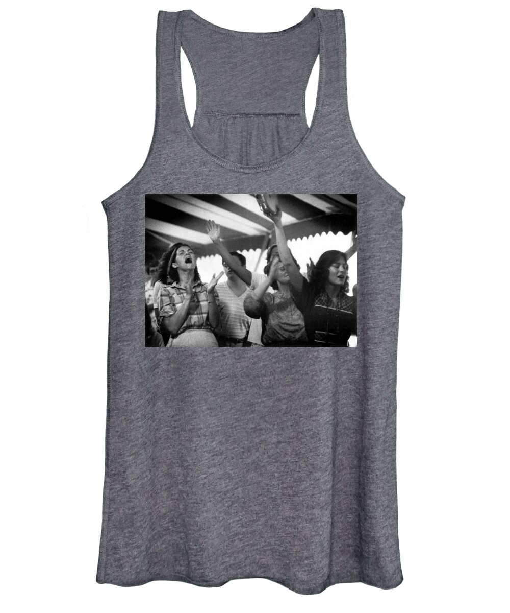 Tent Women's Tank Top featuring the photograph Gimme That Olde Tyme Religion by Robert Dann