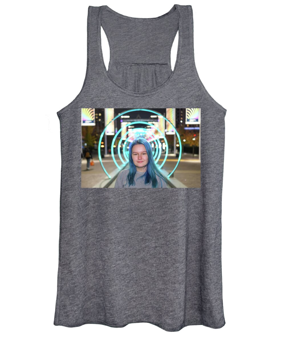 Wembley Women's Tank Top featuring the photograph Girl with the blue hair by Andrew Lalchan
