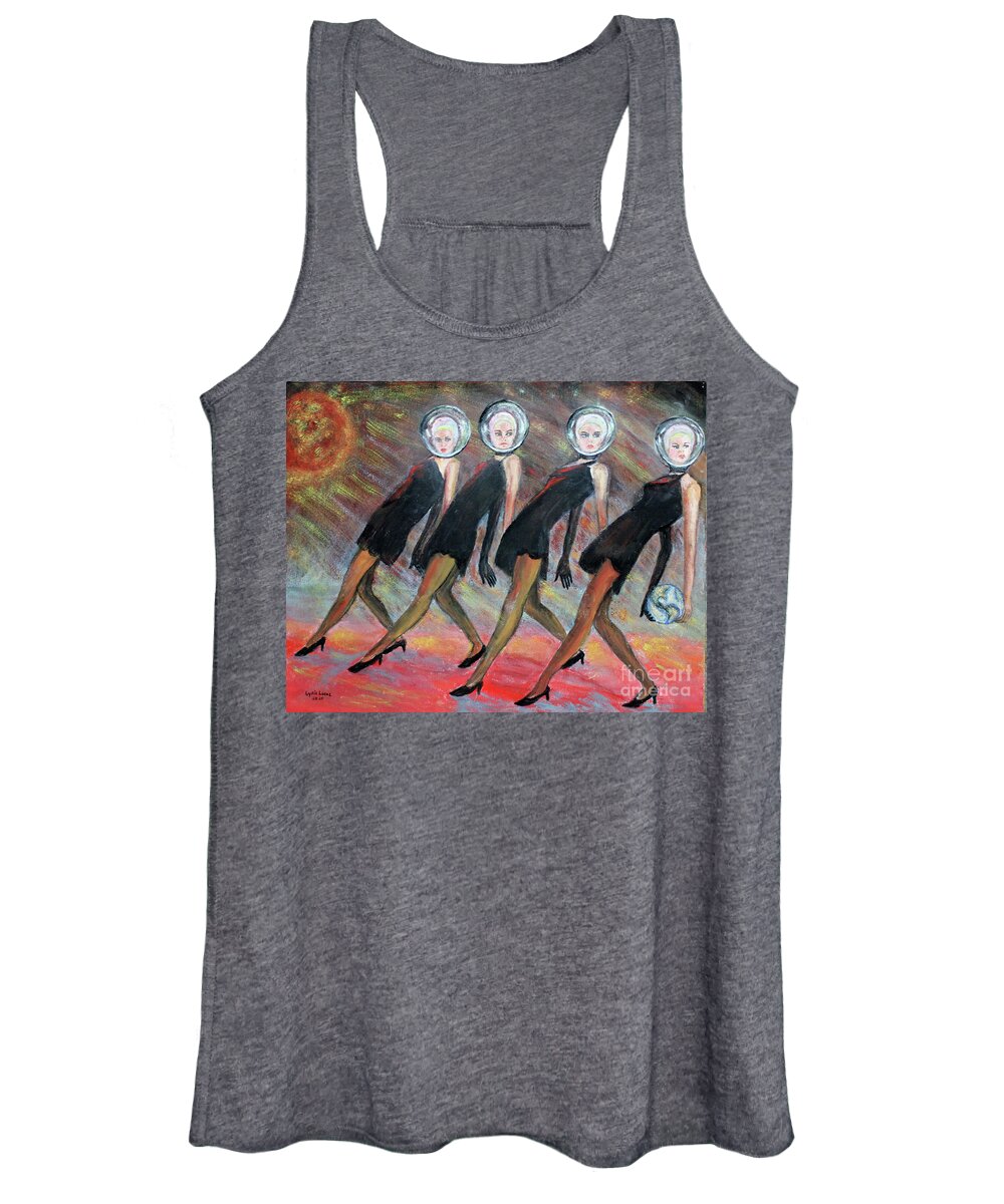 Surrealism Women's Tank Top featuring the painting Global Dance by Lyric Lucas