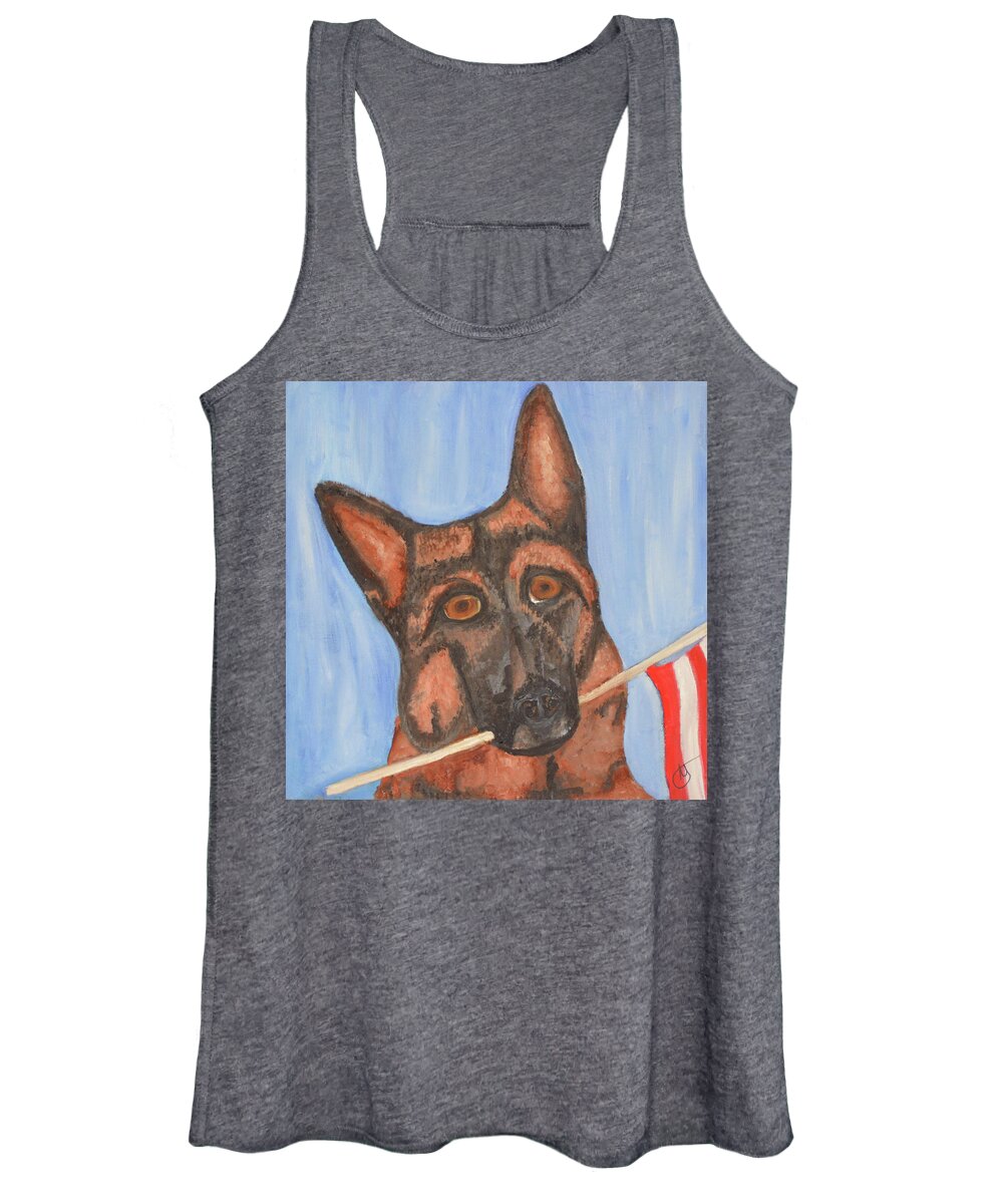 Dogs Women's Tank Top featuring the painting Glory by Anita Hummel