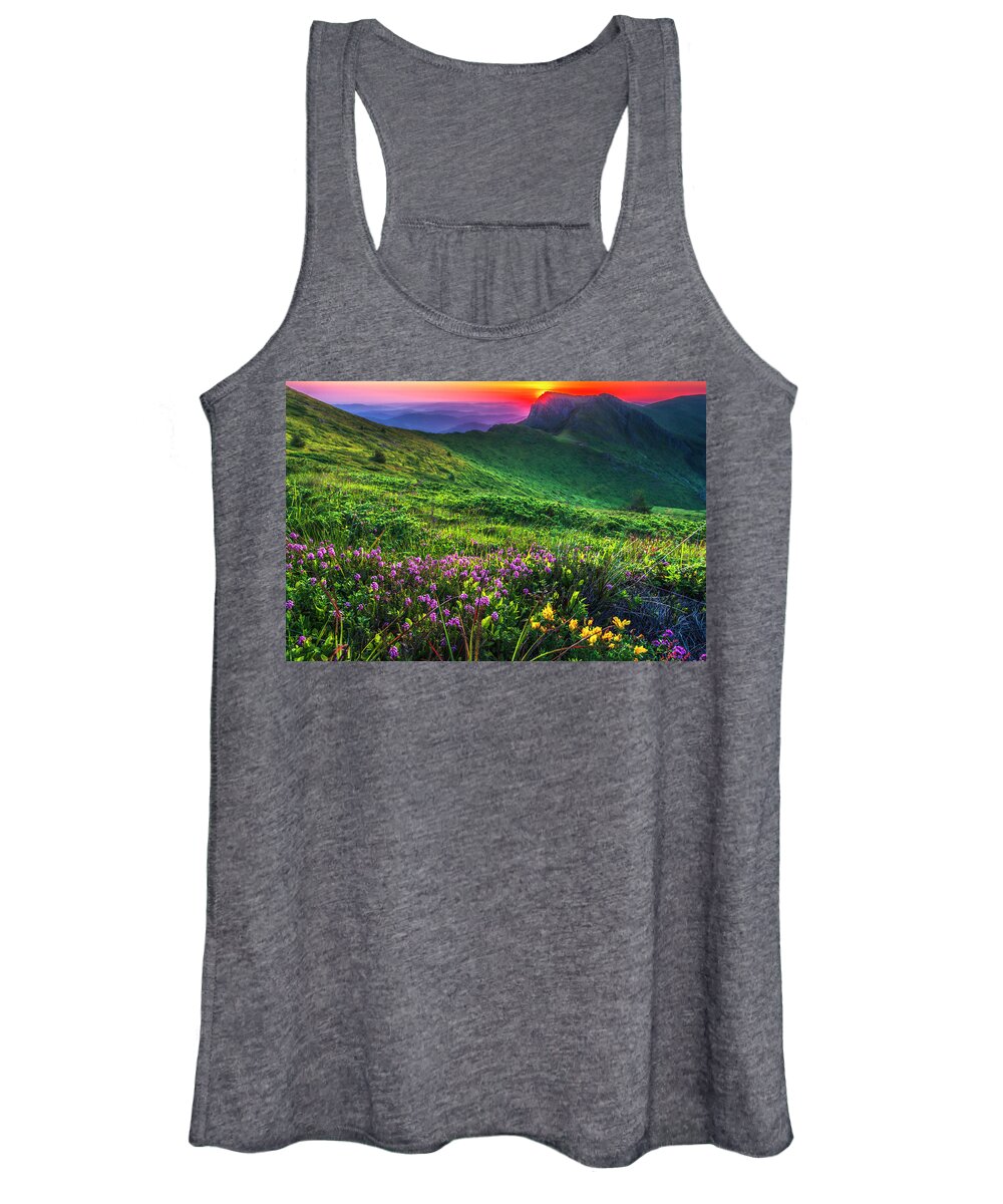 Balkan Mountains Women's Tank Top featuring the photograph Goat Wall by Evgeni Dinev