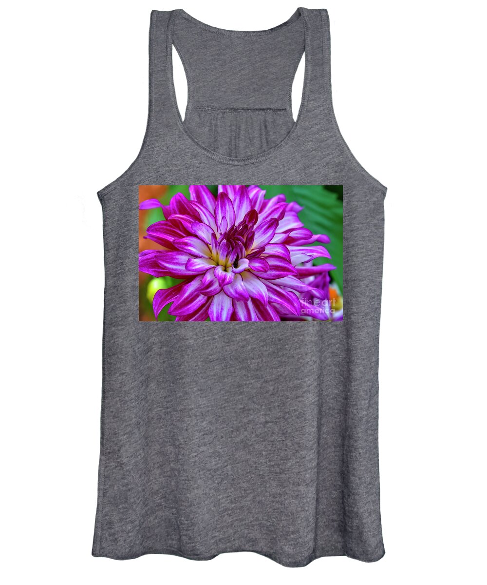 Flower Women's Tank Top featuring the photograph GoGo Two Tone Dahlia by Diana Mary Sharpton