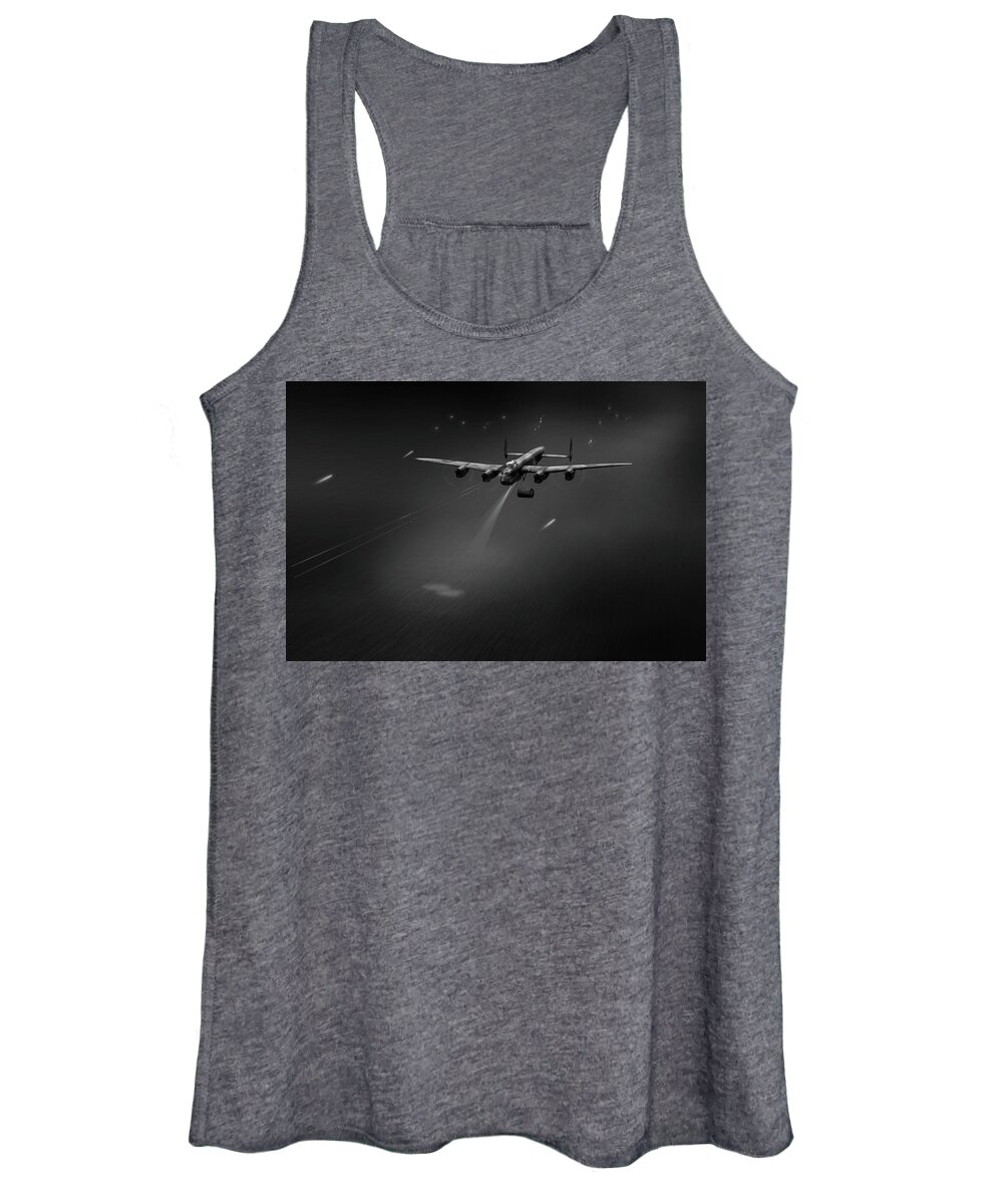 617 Squadron Women's Tank Top featuring the photograph Goner from Dambuster J-Johnny BW version by Gary Eason