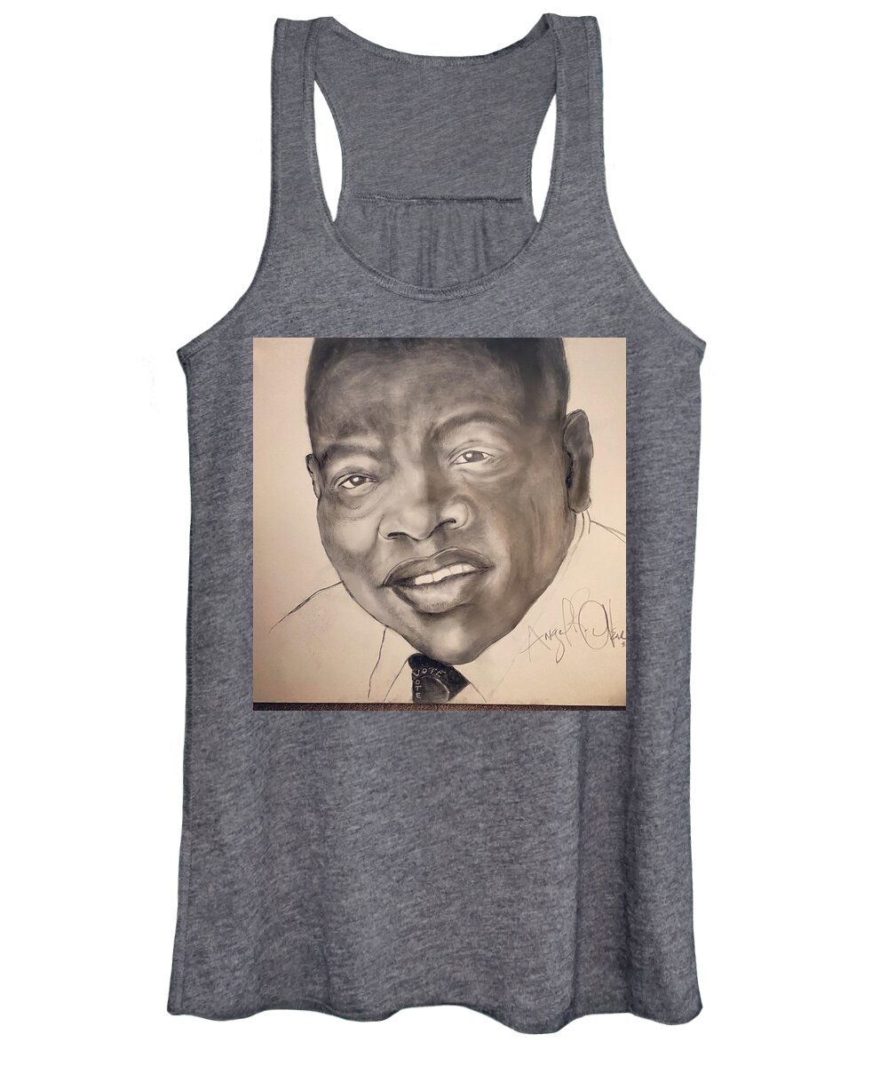  Women's Tank Top featuring the drawing Good Trouble by Angie ONeal