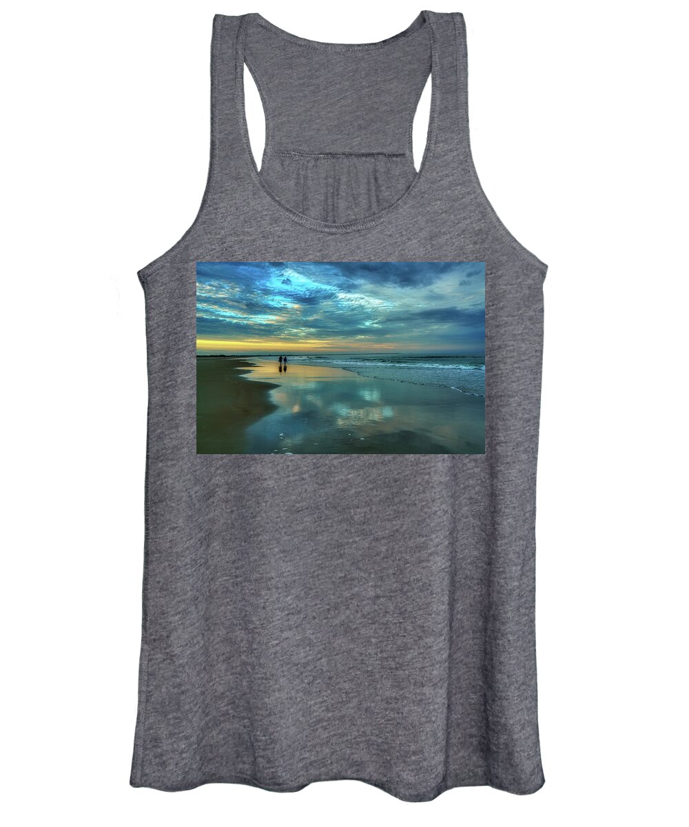 Women's Tank Top featuring the photograph Gorgeous Sunset at Ogunquit Beach by Penny Polakoff