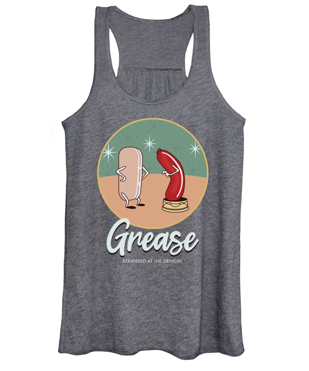 Movie Poster Women's Tank Top featuring the digital art Grease - Alternative Movie Poster by Movie Poster Boy