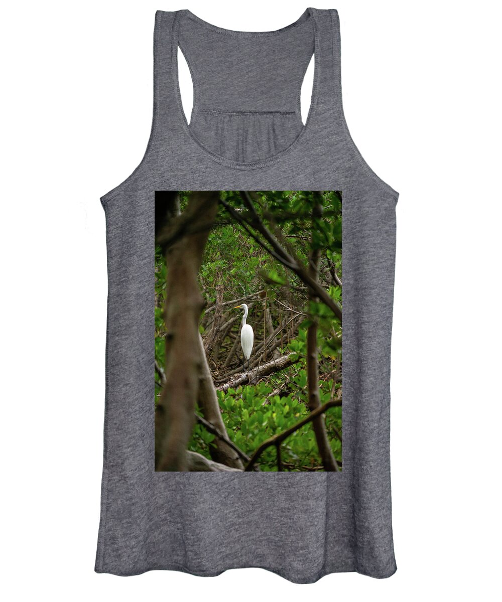 Florida Women's Tank Top featuring the photograph Great White Heron #1 by Marian Tagliarino