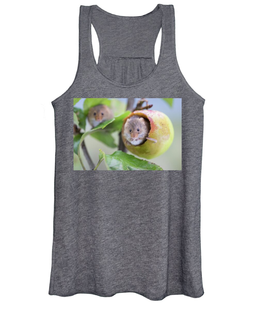 Apple Women's Tank Top featuring the photograph Green apple mouse by Erika Valkovicova