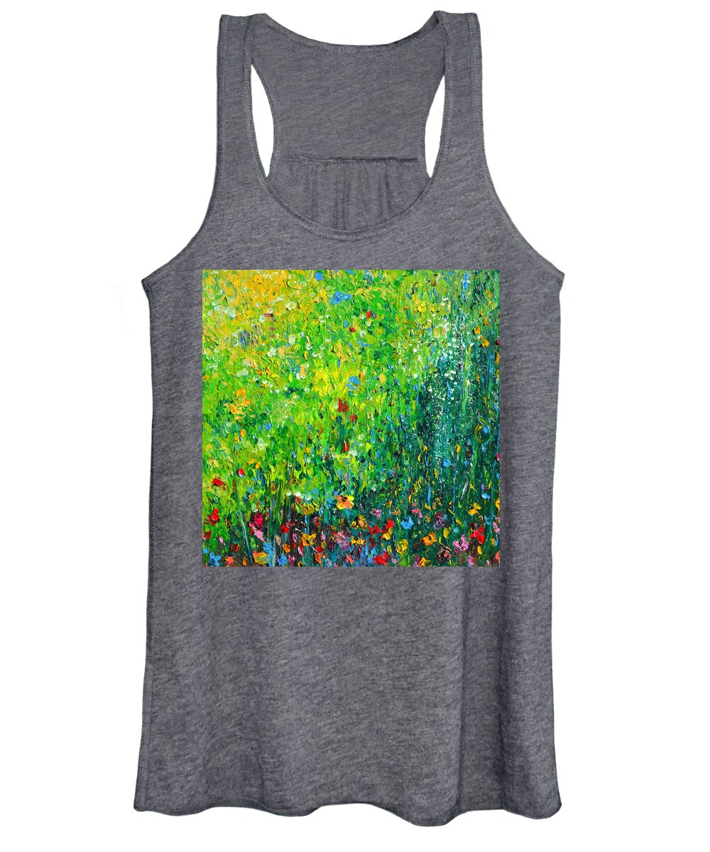 Flowers Women's Tank Top featuring the painting Green Dream by Chiara Magni