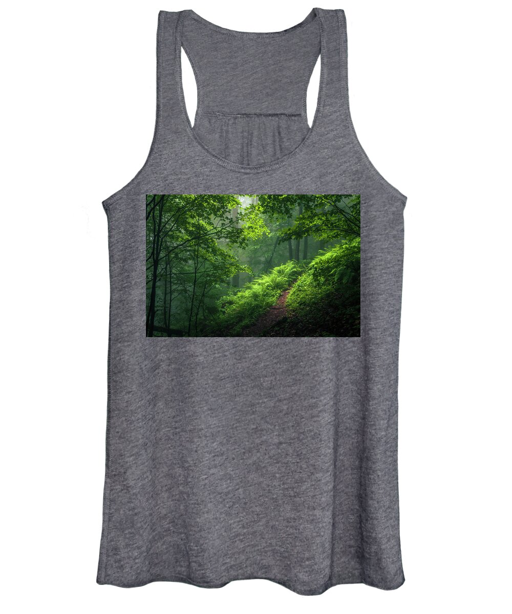 Mountain Women's Tank Top featuring the photograph Green Forest by Evgeni Dinev