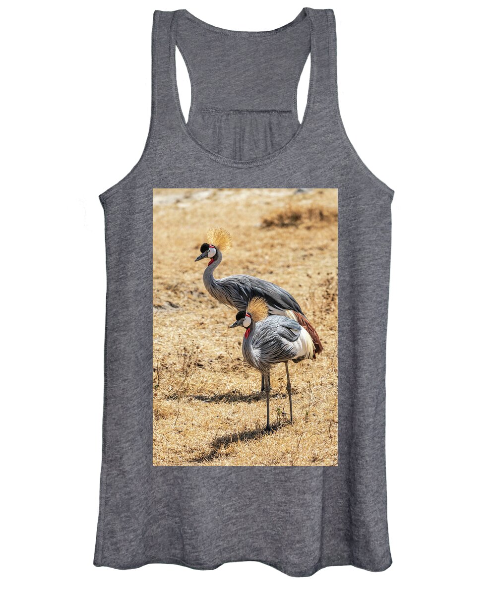 Africa Women's Tank Top featuring the photograph Grey-crowned crane 1 in Tanzania by Betty Eich