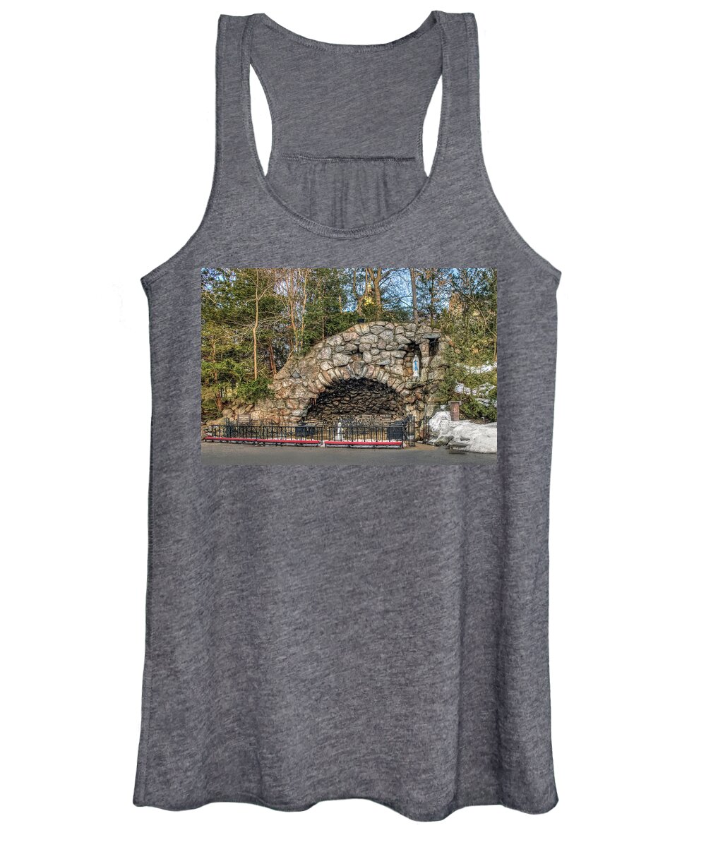 Grotto Women's Tank Top featuring the photograph Grotto at Notre Dame University by Jerry Gammon